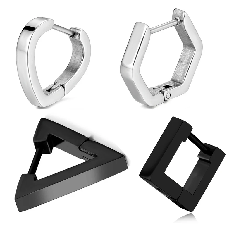 Необычные серьги, мужские серьги в стиле панк из нержавеющей стали для ...