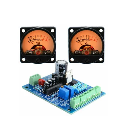 2pcs Panel VU Meter Warm Back Light Audio Level Amp + One driver board | Электроника