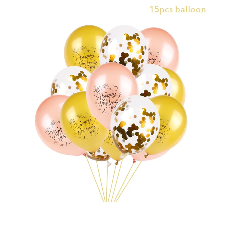 15pcs balloons c Бутылка для вина черного и золотого цвета, новогодний фольга, гелиевый воздушный шар для нового года, год, украшение для рождественской вечеринки, Товары для детей - Цвет: 15pcs balloons c