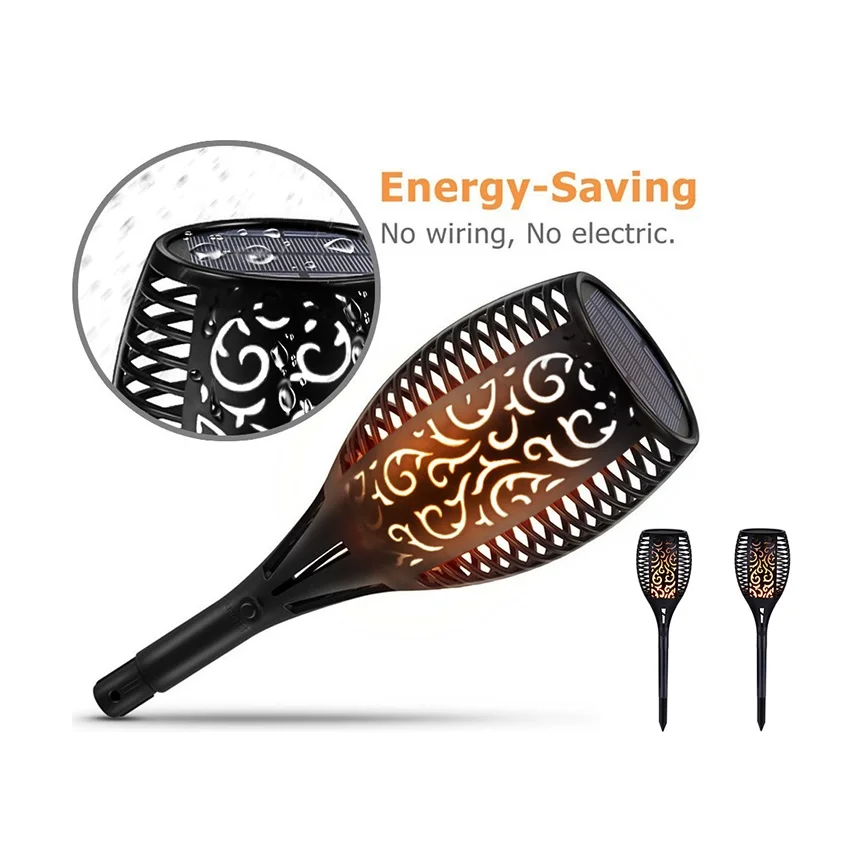 Светодиодный светильник с солнечным пламенем мерцающий садовый фонарь IP65