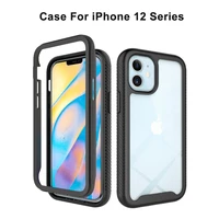 2 in 1 pc tpu hybrid rugged armor shockproof case for iphone 12 mini 11 pro xs max xr x 8 7 6 6s plus se 2020 back cover