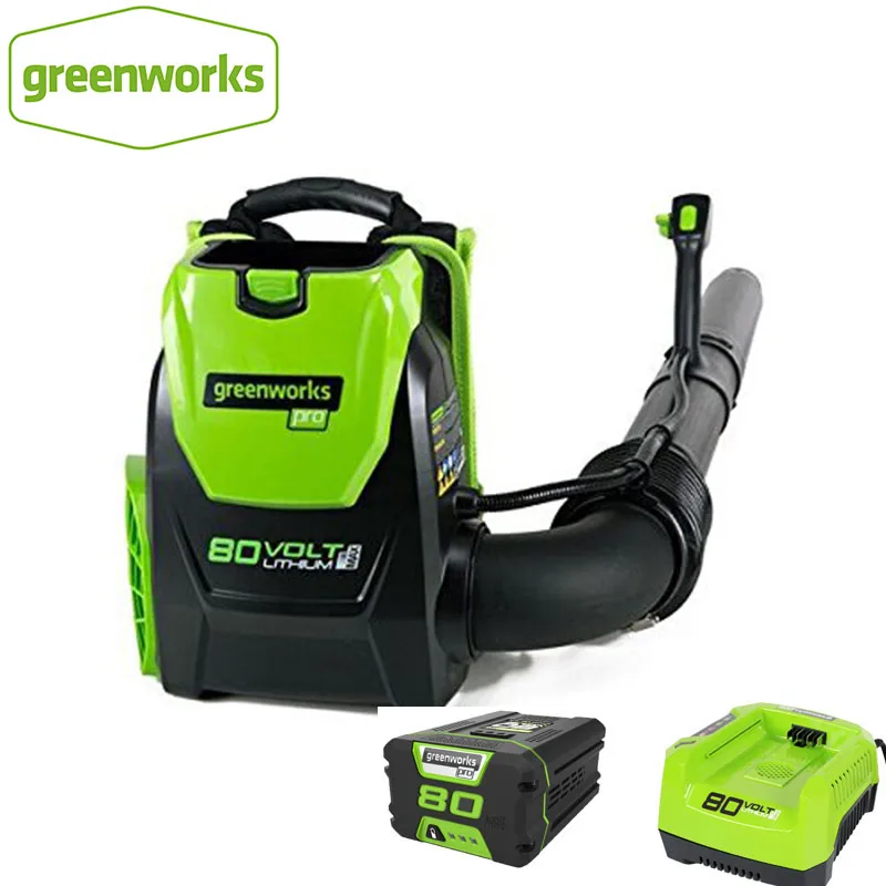 Outdoor Garden Leaf Blower Greenworks Pro 80V 500 CFM DigiPro Cordless Leaf Blower, 80V 5.0ah battery and charger