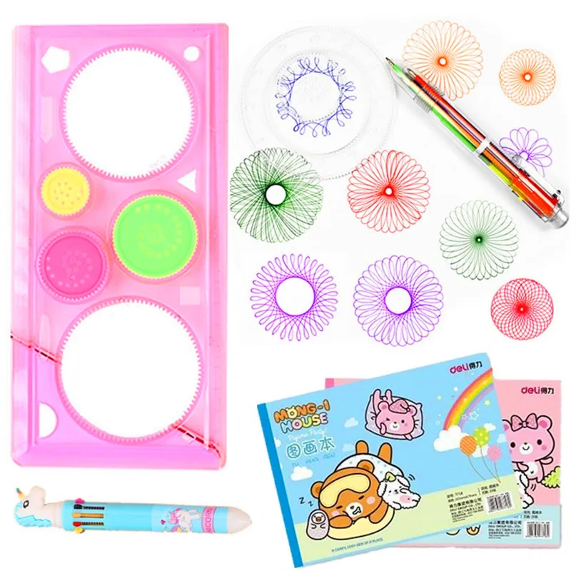 Геометрическая линейка спирографа и шариковая ручка инструмент для обучения