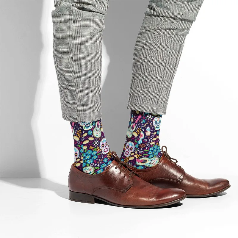 Золотой дракон с принтом в стиле панк из хлопка носки для девушек унисекс уличный