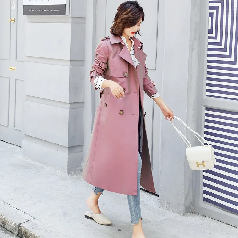 IClosam бренд осень женский классический розовый плащ Повседневная Женская