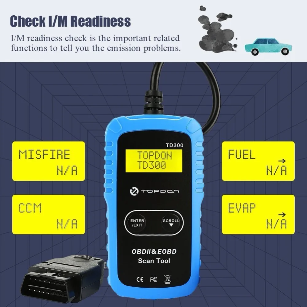 TOPDON TD300 Obd2 автомобильный диагностический инструмент OBD 2 Автомобильный сканер