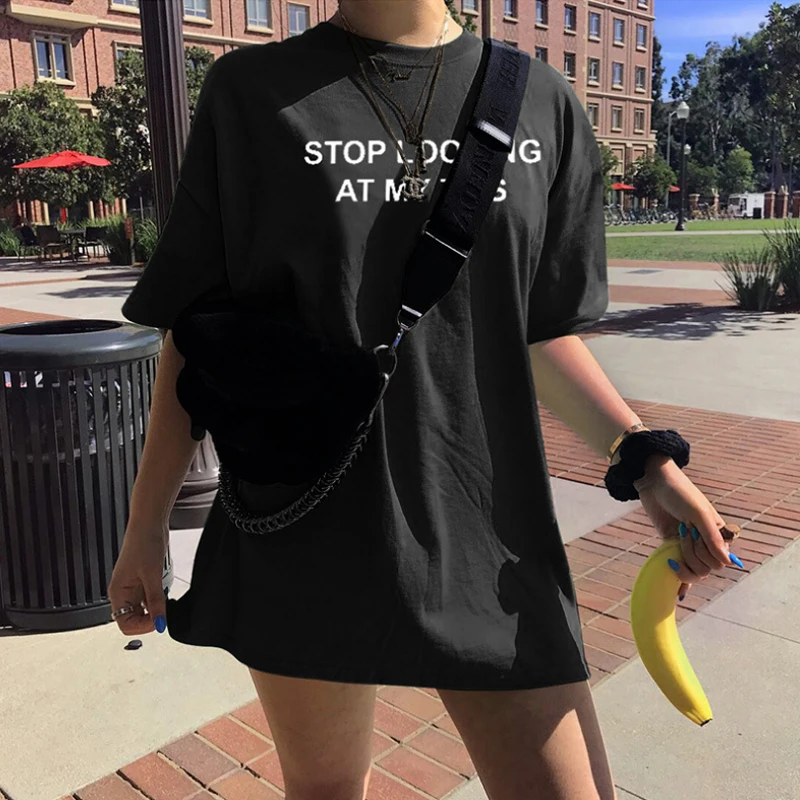 Забавная футболка в стиле панк женская модная повседневная с коротким рукавом