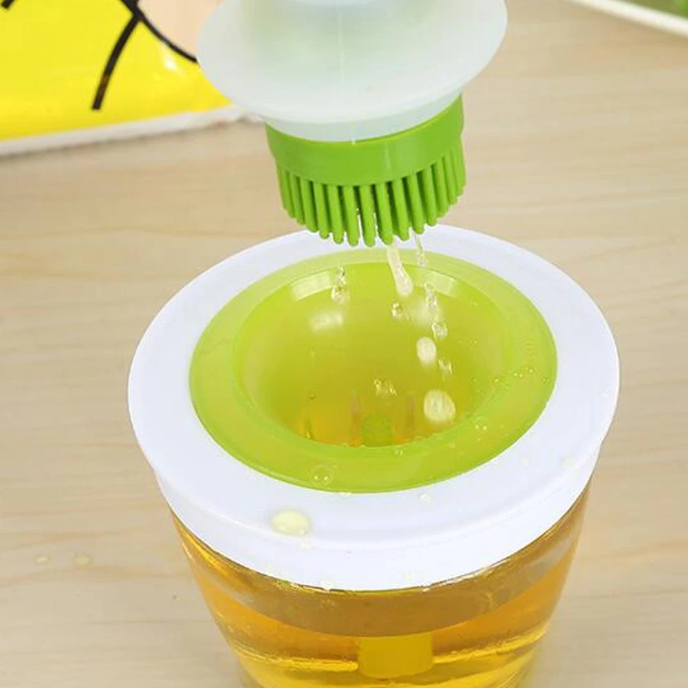 Барбекю силиконовая бутылка с масляной кистью набор инструментов оливковое