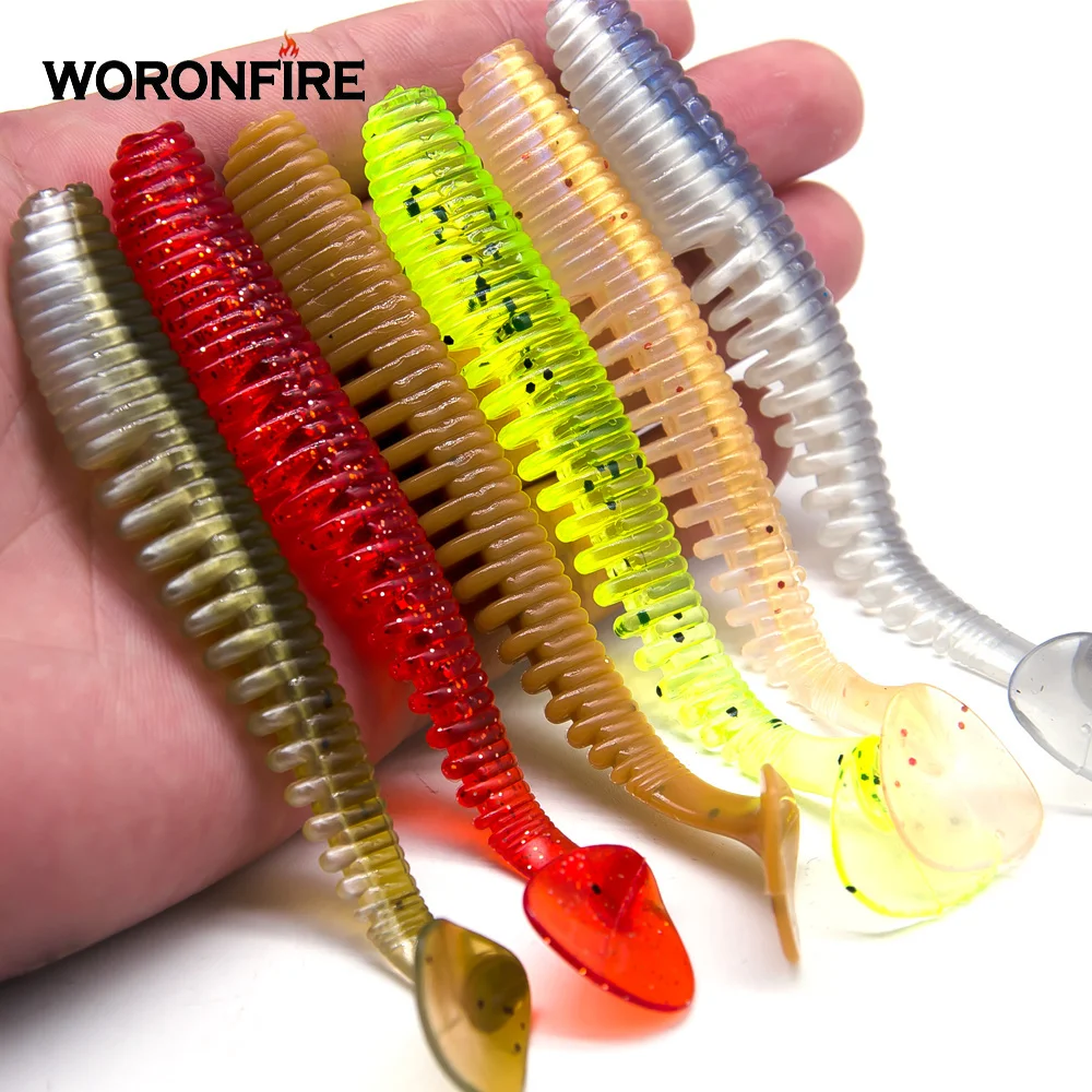 Приманка рыболовная мягкая с Т-образным хвостом 11 см 5 шт./лот | Спорт и