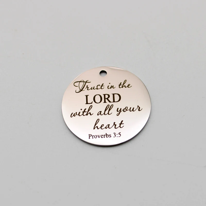 Подвеска из нержавеющей стали с надписью вера христианской высокой полированной