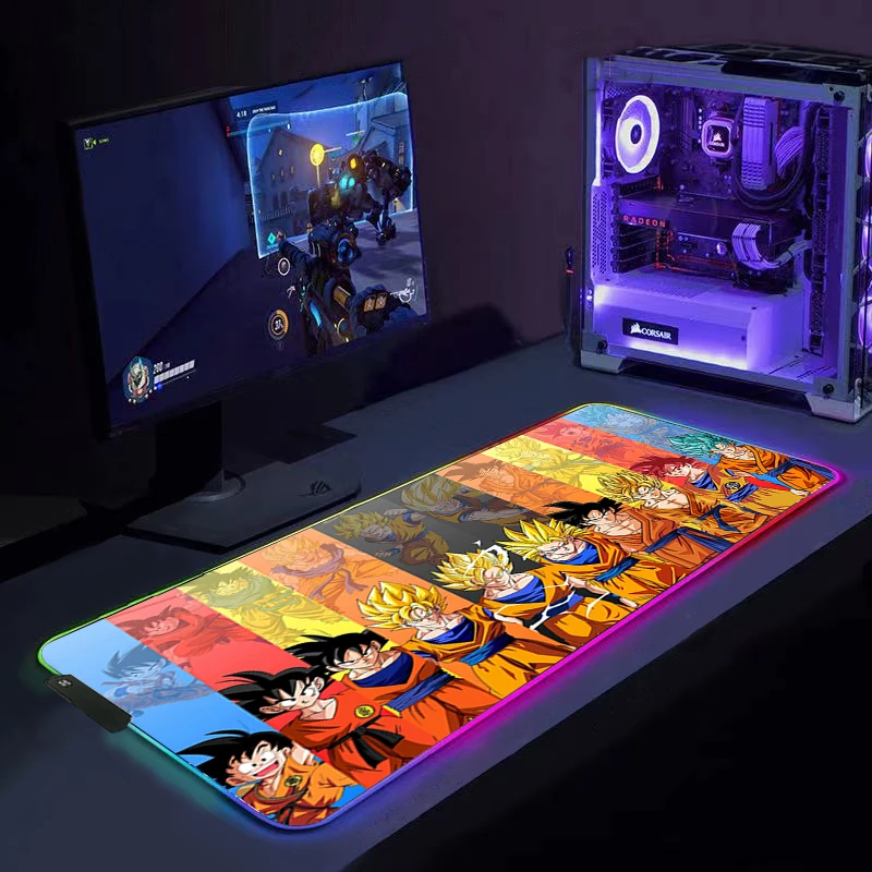 Крутой RGB игровой коврик для мыши со светодиодной подсветкой дракона клавиатуры
