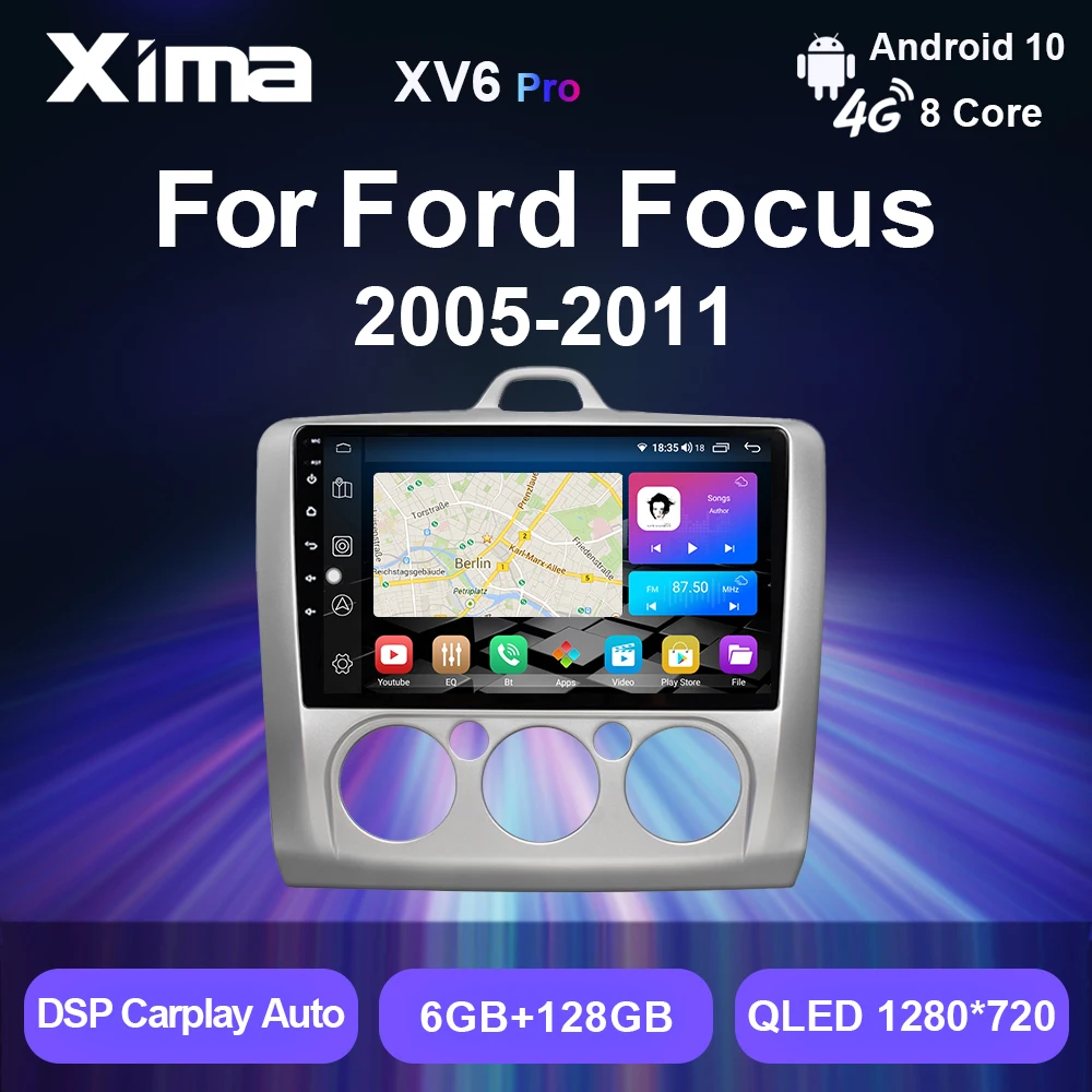 Автомагнитола XIMA Pro мультимедийный проигрыватель 2DIN на Android 10 0 для ford focus EXI MT 2 3 Mk2