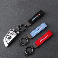 1pcs leather car styling badge pendant for bmw m power performance m3 m5 x1 x3 x5 x6 e46 e39 e36 4s shop gifts auto keychain