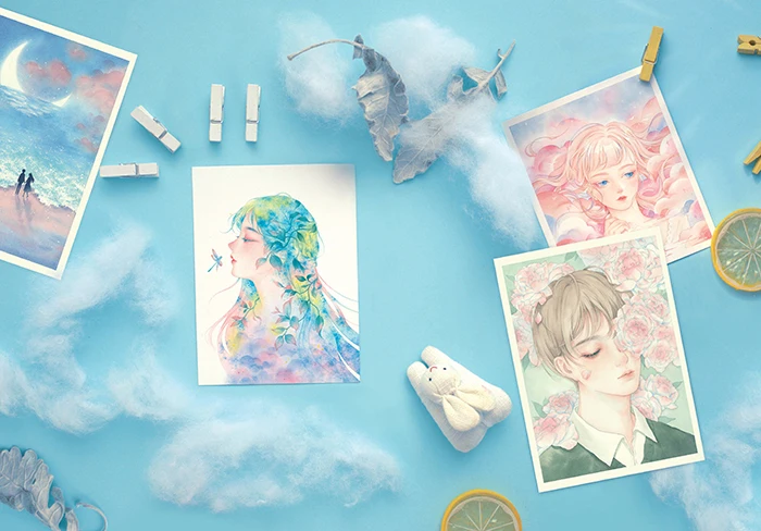 Cotton Candy and Daydream Watercolor Book Beautiful Girl Tutorial Art Painting Technique Books Coloring for Kids | Канцтовары для