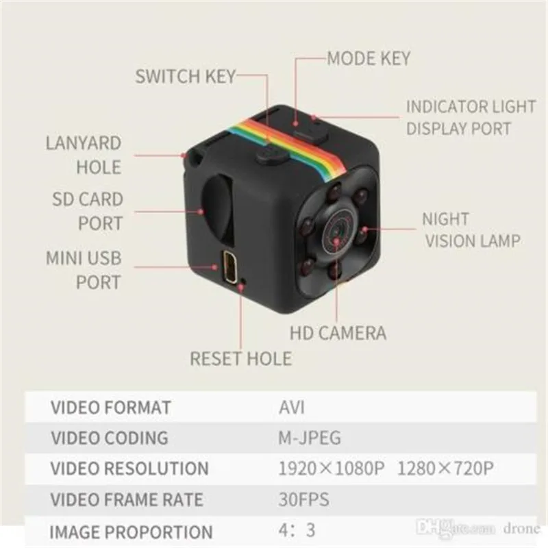 SQ11 Full HD 960P Mini Car DV DVR камера видеорегистратор IR ночного видения Домашняя безопасность 3 цвета