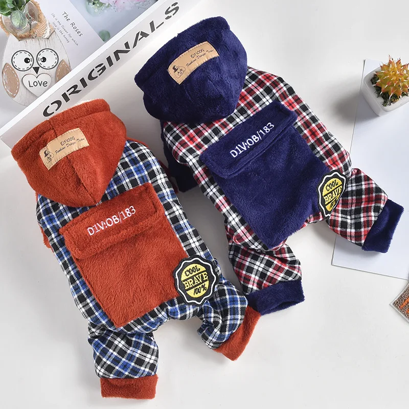 Одежда для собак оранжевого и синего цвета одежда Йорк на осень зиму толстый