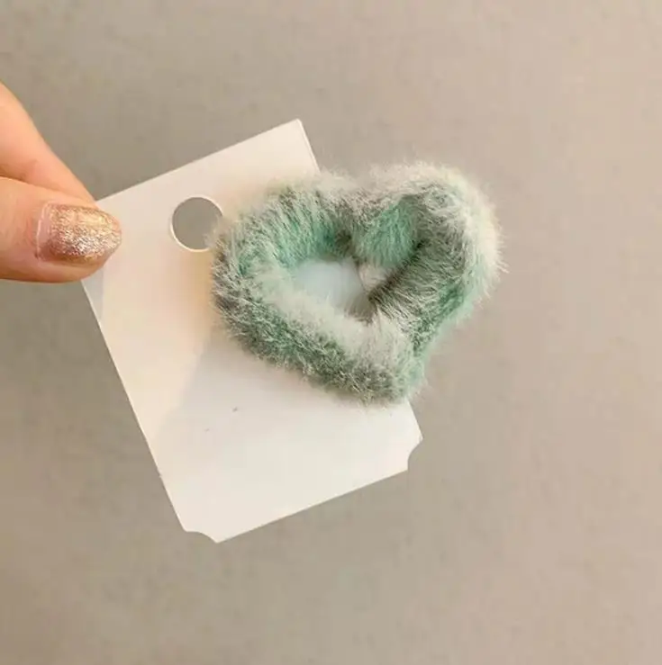 

New Korean Temperament Love Hair Clip Cute Plush Hair Catch Simple Headdress Girl Women Hair Barrettes Hair Accessories