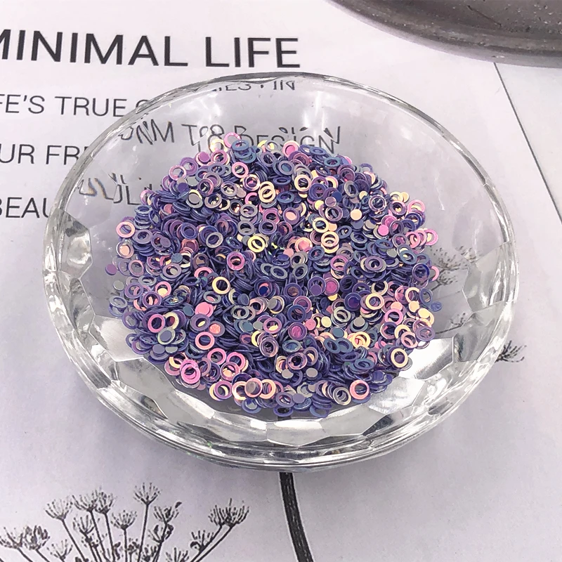 

10g Dual Circle Sequin 3mm Circle Ring 2mm Round Dot shape Loose Paillettes nail Art DIY Women adorn Lentejuelas Accessories