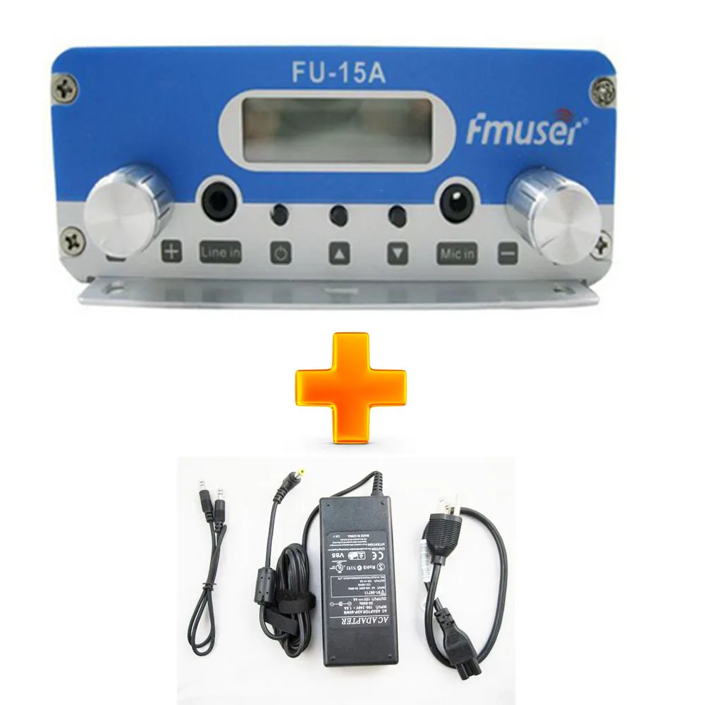 FMUSER FU 15A 15 Вт PLL стерео FM Zender передатчик Power Audio Cable Radio Station для церкви