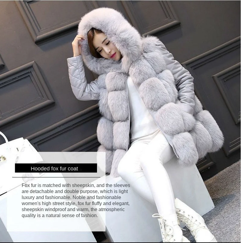 2021 Pink Winter Coat Women New Rushed Full Fur Vest Autumn The Fox Coat In Long Clothing Fur Cropped Jacket Faux Fur Plus Size