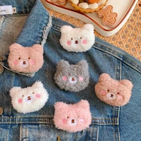 cute cartoon plush bear brooch for girl clothes badge pins backpacks pendant decoration accessories