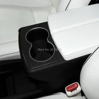 For Tesla Model X 2016 2017 2018 2019 Carbon Fiber Car Styling Front Water Cup Cover Frame Trim Interior Car Styling Accessories