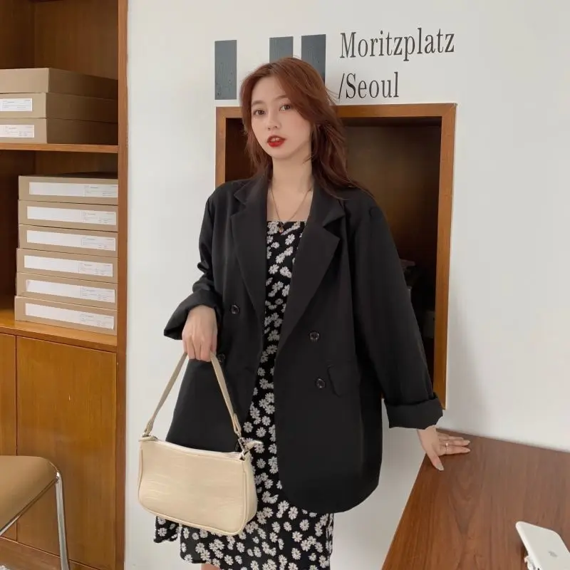 Женская Повседневная куртка в Корейском стиле Офисная на пуговицах Feminino Куртки