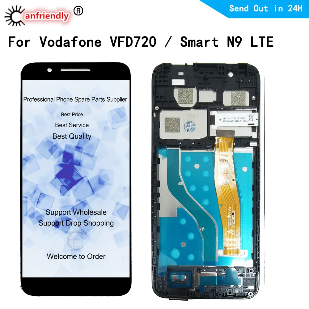 

LCD For Vodafone VFD720 VFD 720 Smart N9 LTE LCD Display Touch panel Screen front glass Digitizer with frame Assembly for VFD720