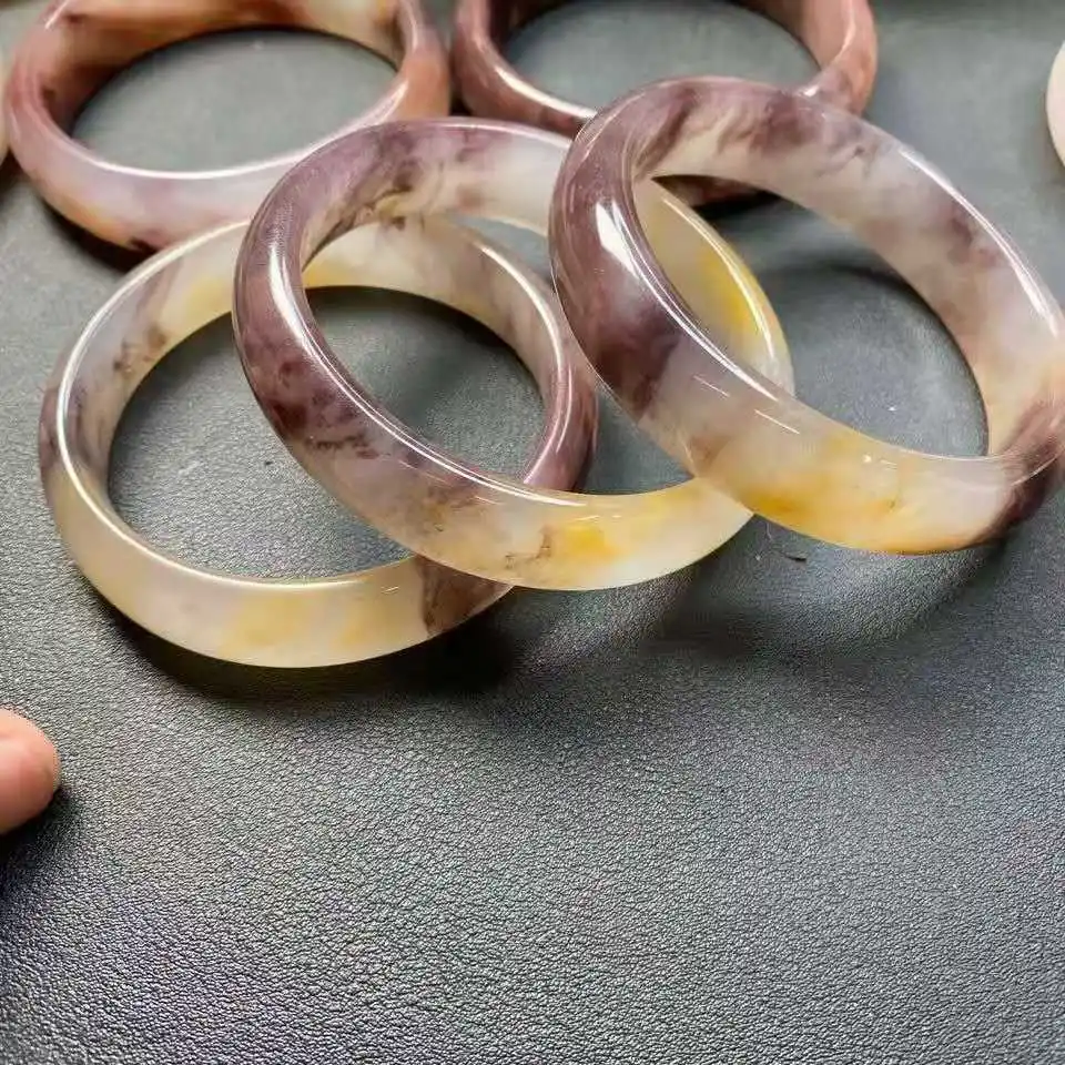 100% натуральный Золотой Шелковый нефритовый браслет Женский вырезанный вручную