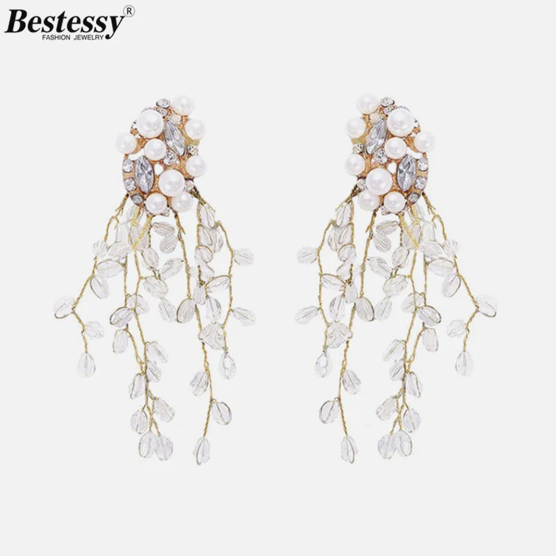 Серьги подвески Bestessy в форме ветки для женщин модные роскошные серьги стиле бохо