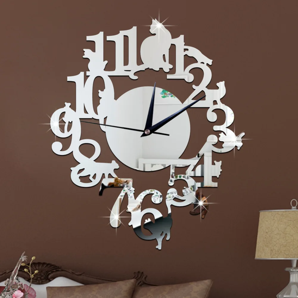 Креативные Часы Funlife с черным котом декоративные часы для гостиной настенные