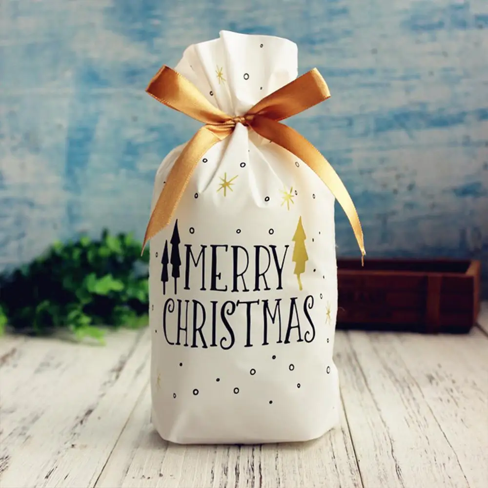 

1pcs Christmas Gift Bag Santa Claus Candy Bags Decorations for Home 2021 New Year Packaging Cookie Food Drawstring Bundle Pocket