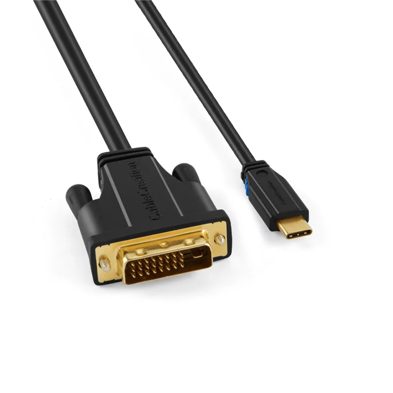 USB-C к кабелю DVI (1080P @ 60 Гц) типа C совместим с MacBook Pro 2018 iPad iMac 2017 Chromebook Pixel