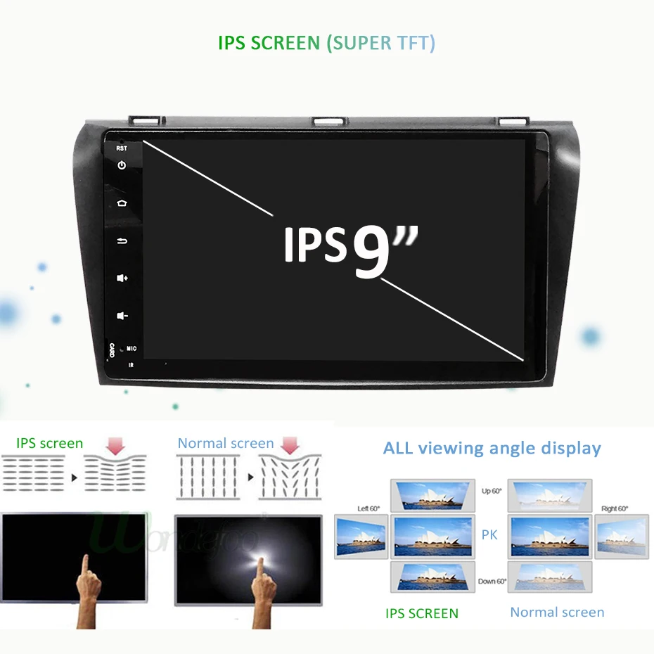 DSP IPS экран Android 9.0 4G 64G телефон для Mazda 3 9 0 2003 стерео навигация задняя система без DVD
