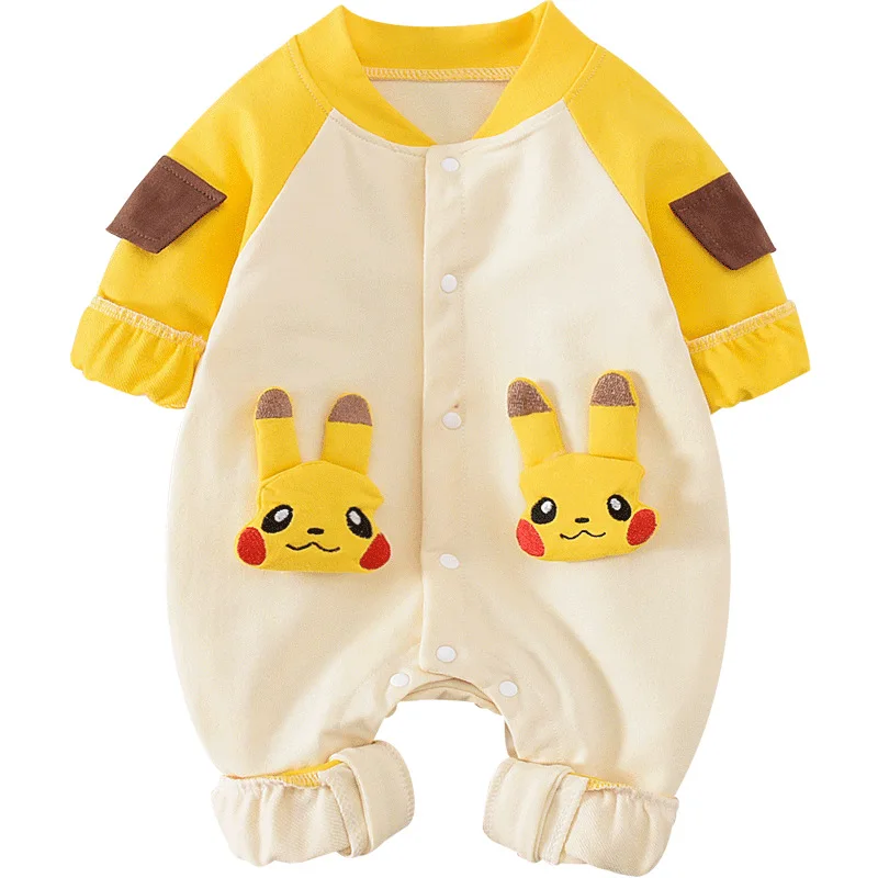 Traje de Pokemon para beb&eacute;, Pelele de Pikachu con dibujos animados de animales, ropa de beb&eacute; Unisex, Mono para Reci&eacute;n Nacido Y592-4