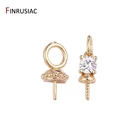 14k позолоченные принадлежности для изготовления ювелирных изделий кулон жемчуг держатель бусин булавка, кулон Соединитель Кулон бусины шапочка для DIY ювелирных изделий