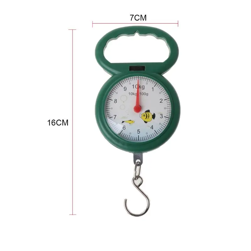 

2Pcs Portable Hook Spring Scale 10kg Pocket Luggage Fish Hook Crane Scale Random Color