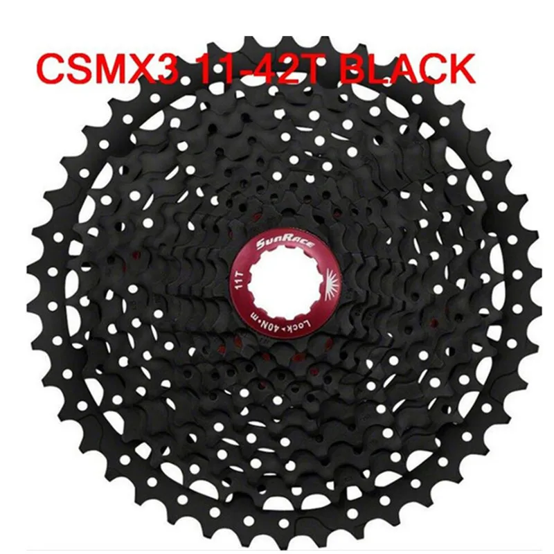 Sunrace 10 скоростная кассета CSMS3 CSMX3 11-40 т 42 46T велосипедная кассета для Shimano SRAM маховик 11-40 11-42 11-46 10s кассета хорошее - Цвет: MX3 11-42T Black