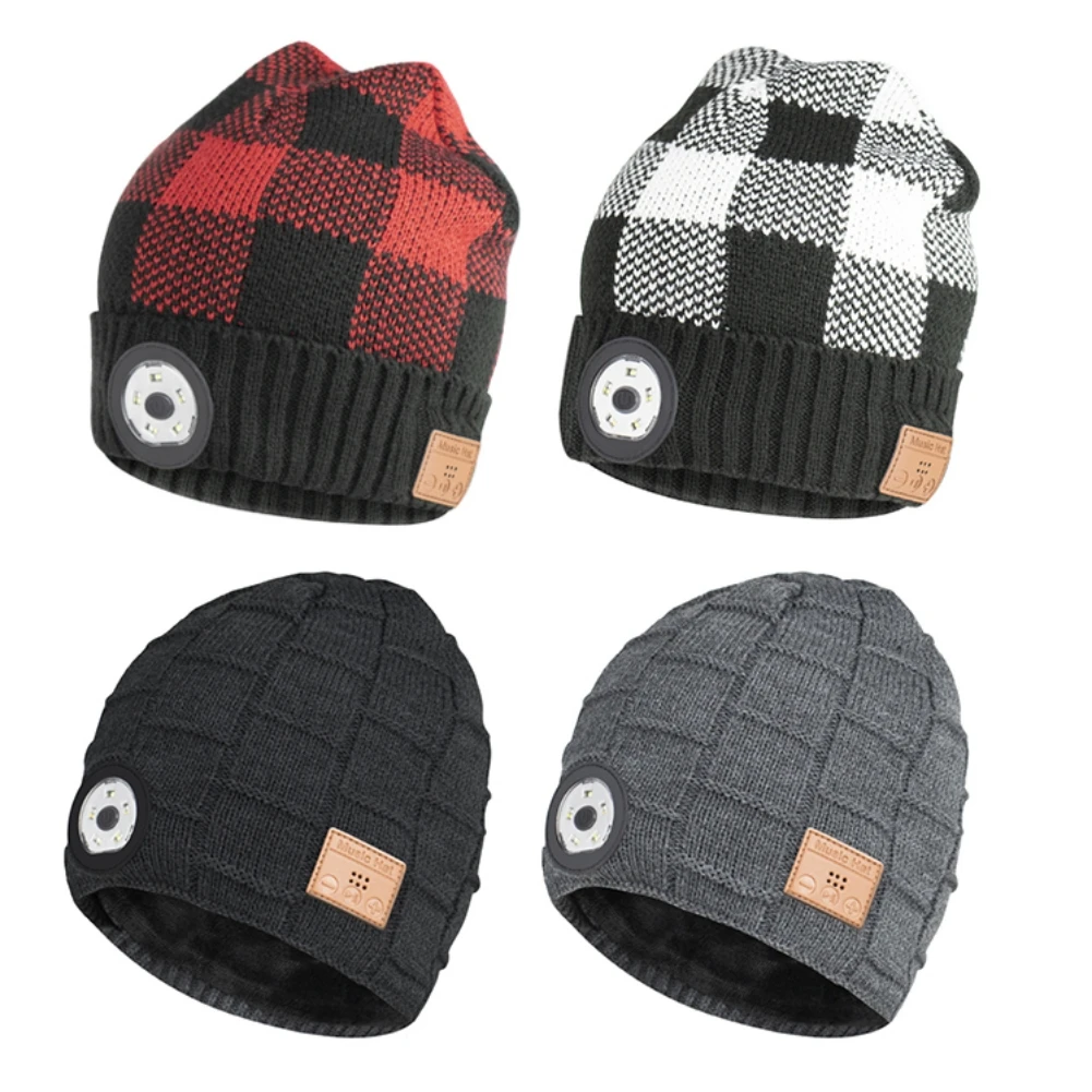 

Вязаная Шапка-бини со светодиодной подсветкой, BT5.0