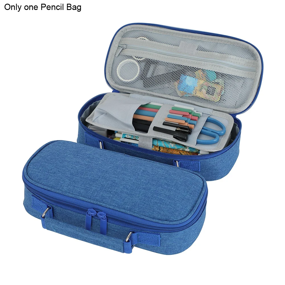 

Large Capacity Student Makeup Cosmetic Oxford Fabric Portable Desktop Home College Pencil Bag School Office With Zipper Storage