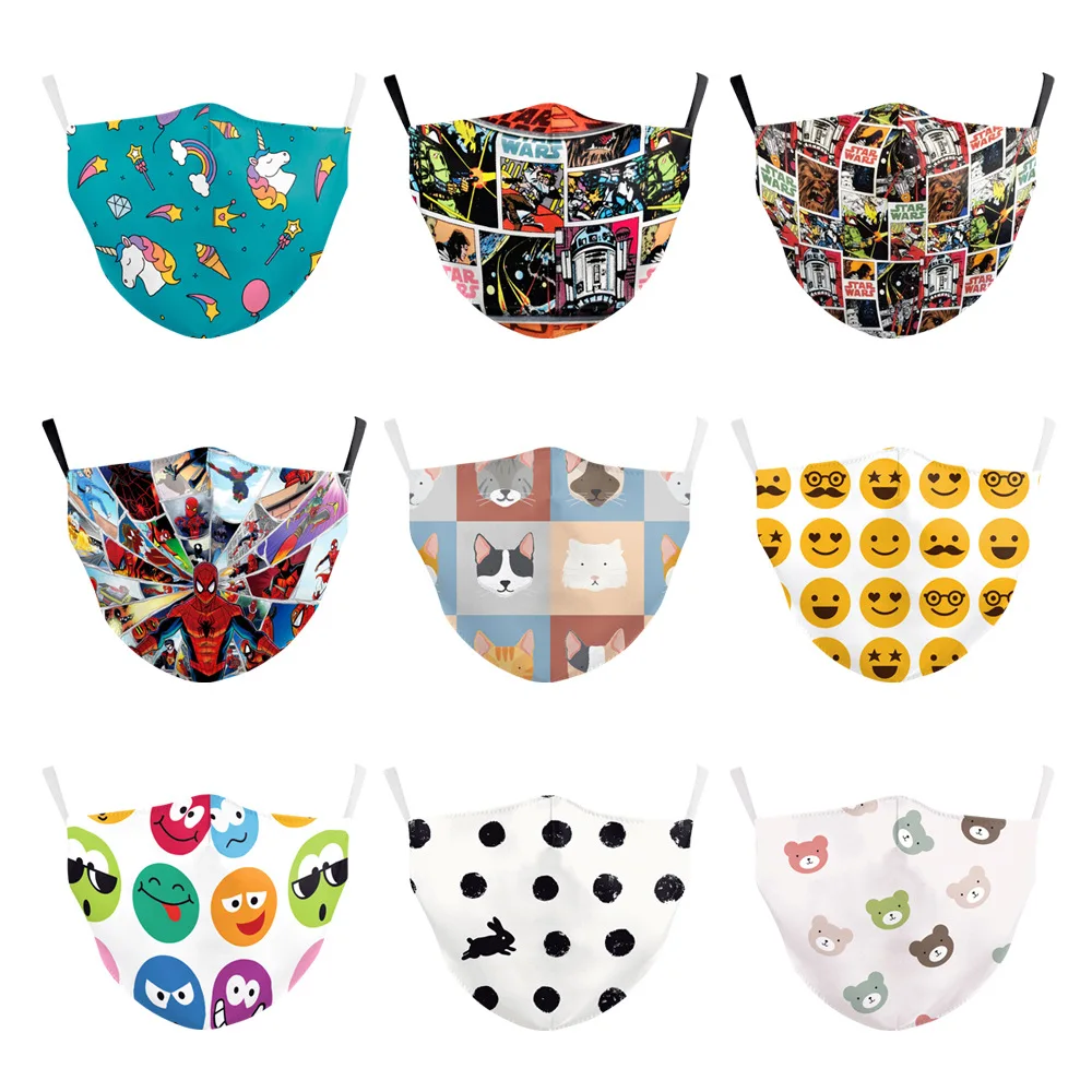 Детская маска Многоразовые моющиеся маски для рта модные Пылезащитная лица
