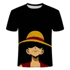 Летняя футболка с 3D принтом, косплей, Футболка Луффи, аниме, японская цельный костюм, забавная футболка с коротким рукавом в стиле хип-хоп, черная футболка большого размера