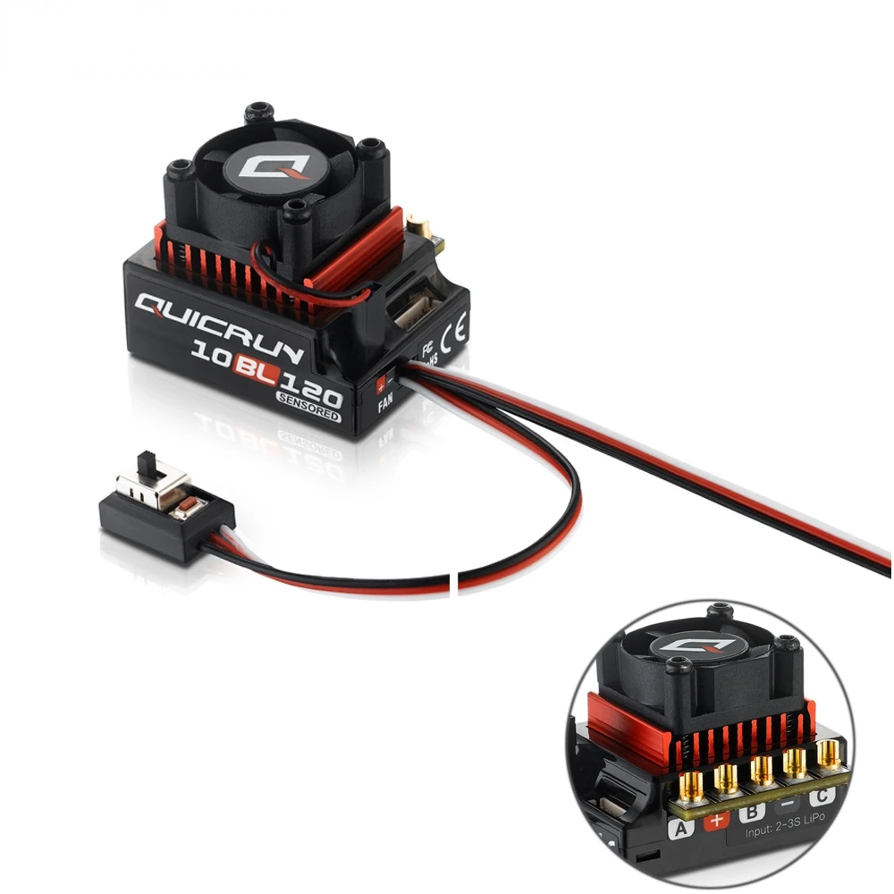 

Контроллер скорости Lipo Hobbywing, 10BL120, 120A /10BL60, 60A, 2-3S, бесщеточный, ESC для радиоуправляемых машинок 1/10, 1/12, запасные части
