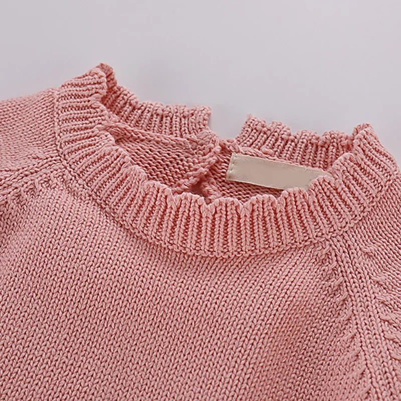 Свитер для маленьких девочек комбинезон с помпонами Зимний вязаный милый