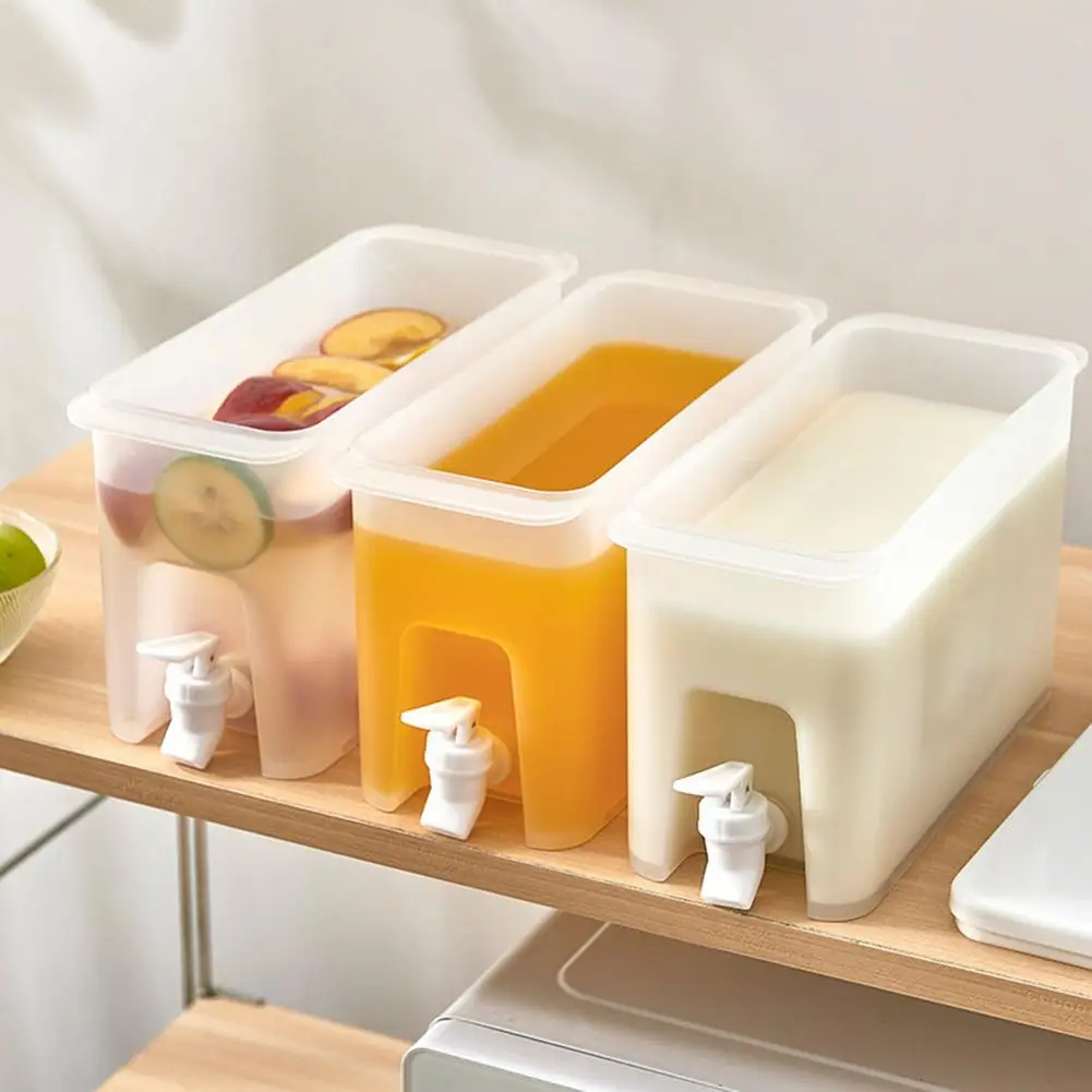 

Water Dispenser 3.5L Juice Container With Spigot For Refrigerator Cold Water Bucket Cold Bubble Bottle Ice Water Fruit A Teapot
