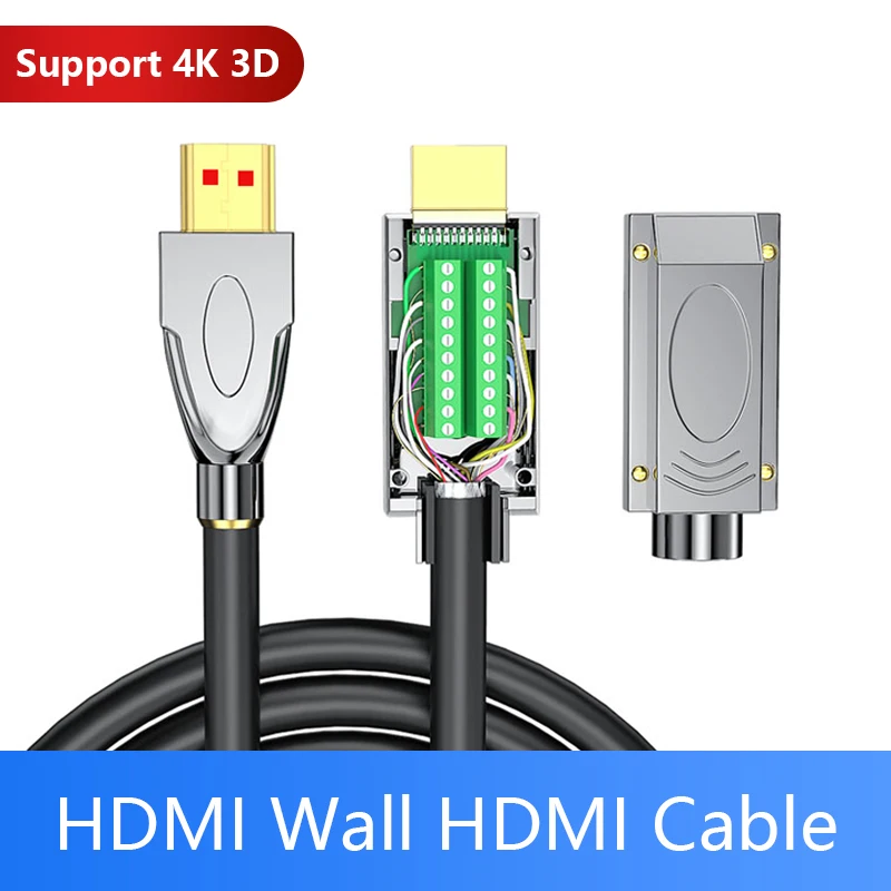 

HDMI HD Wire 2.0 Version 24AWG /26AWG DIY Scattered Line 4K Embedded Decor Through Wall Welding Free Head HIFI Engineering Cable