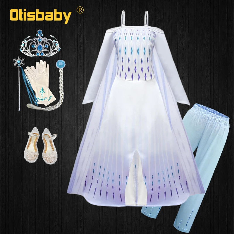 Платье принцессы Эльзы для девочек элегантные вечерние платья Снежной королевы