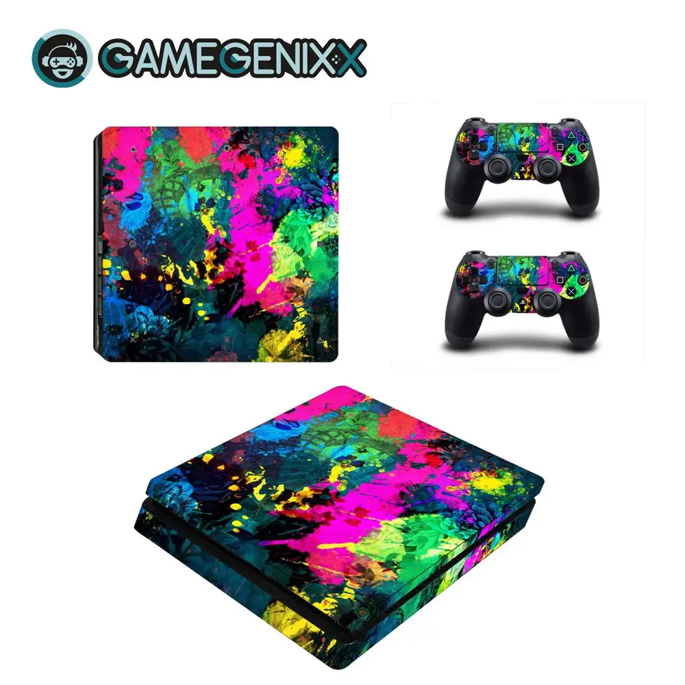 Наклейка GAMEGENIXX Skin Виниловая наклейка для консоли PS4 Slim и 2 контроллера