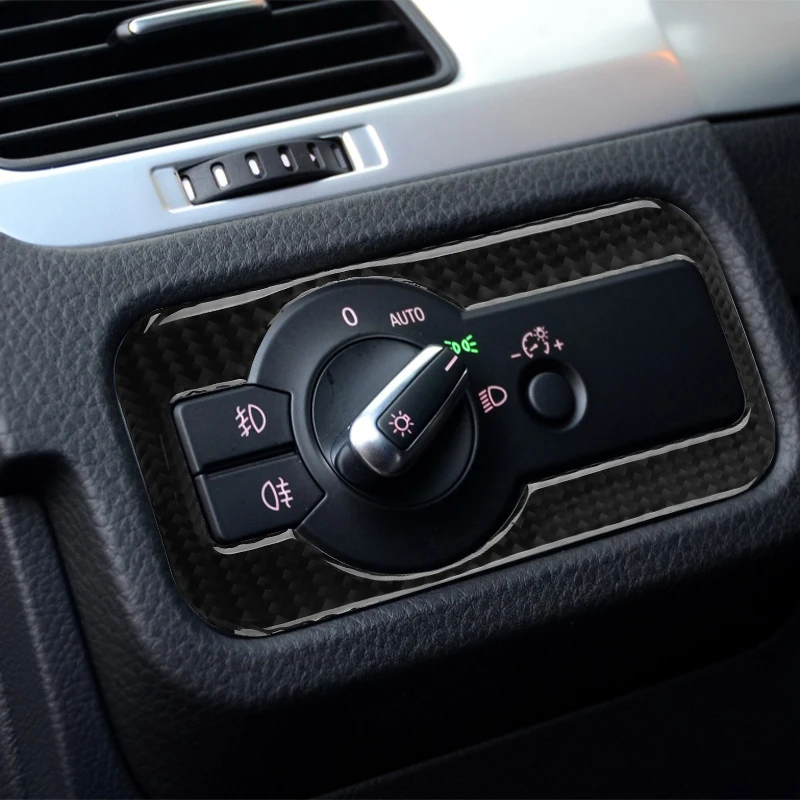 Для Volkswagen Vw Touareg 2011 2012 2013 2014 2015 2016 2017 2018 углеродное волокно Переключатель фары рама