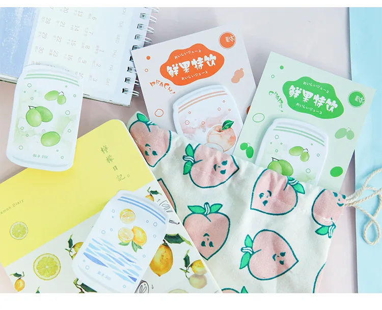 AngelHere хранения 30 шт./компл. Kawaii планировщик Стикеры с фруктовым соком шаблон липкий блокнот для заметок студент Kawaii стикер для канцелярских товаров